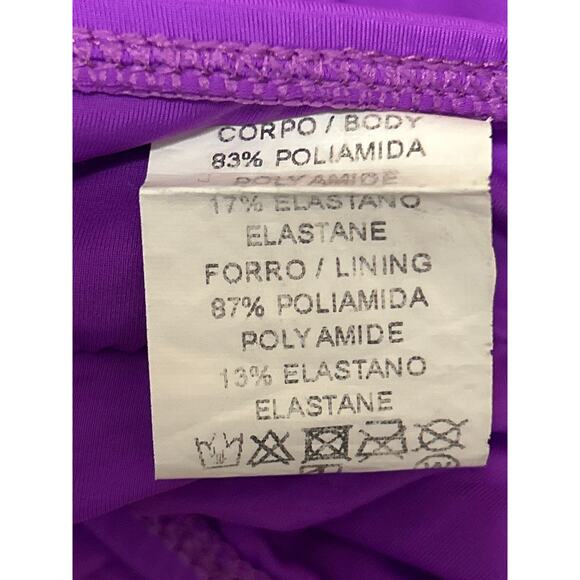 Agua De Coco Puple Square Neck Two Piece Beach Swimsuit Swimwear Bikini Set M - Picture 5 of 5